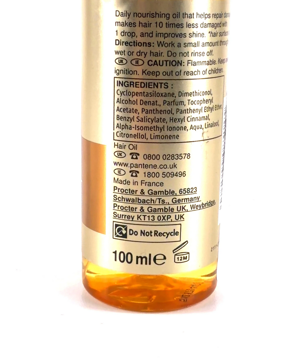 Pantene Pro-V Repair & Protect Keratin Protect Oil, size 100ml — care label