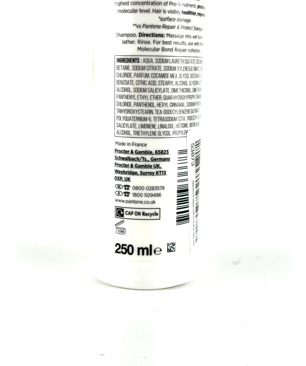 Pantene Pro-V Miracles Molecular Bond Repair Shampoo, size 250ml — care label