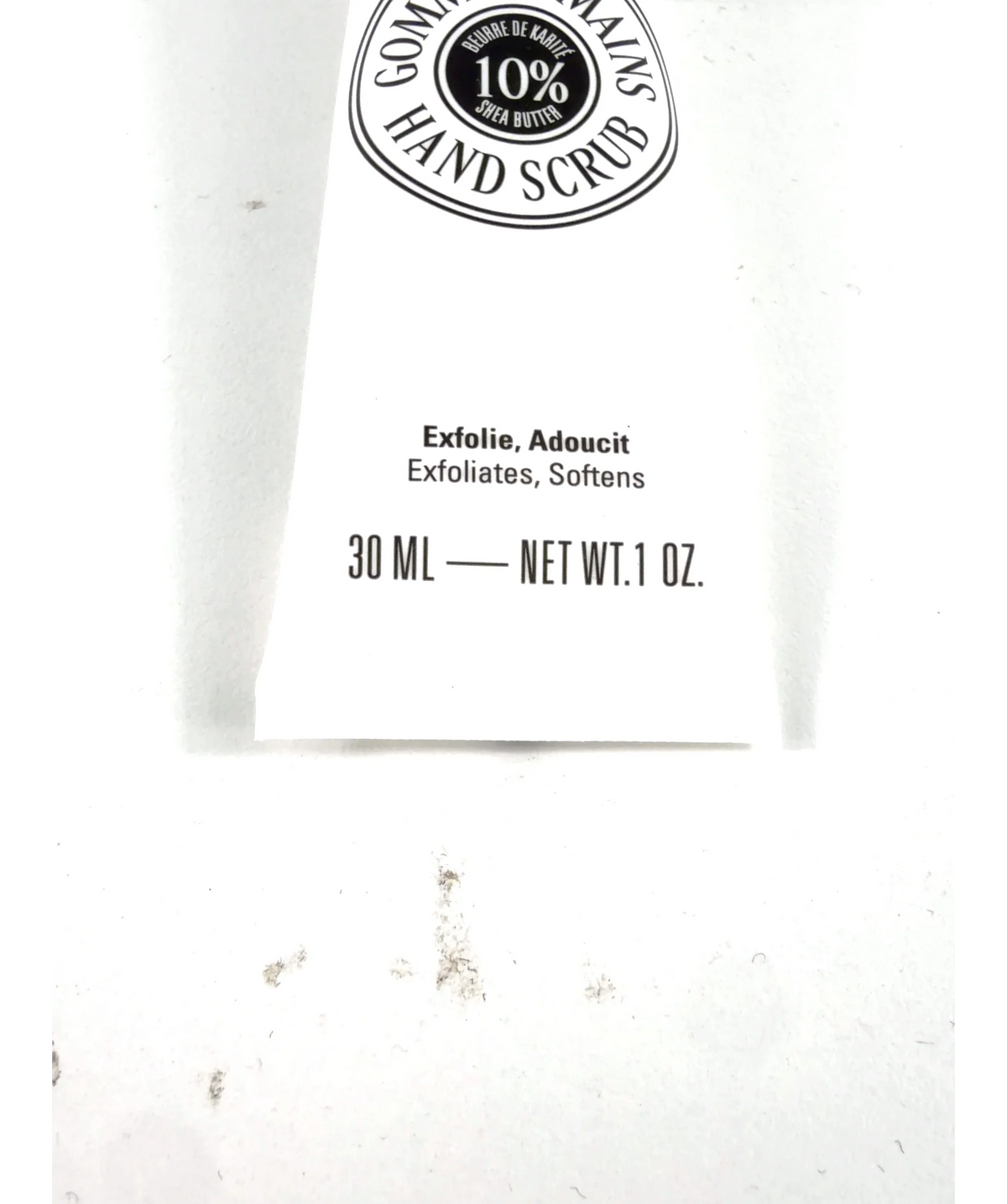 Loccitane Shea (Karité) Hand Scrub, size 30ml — care label