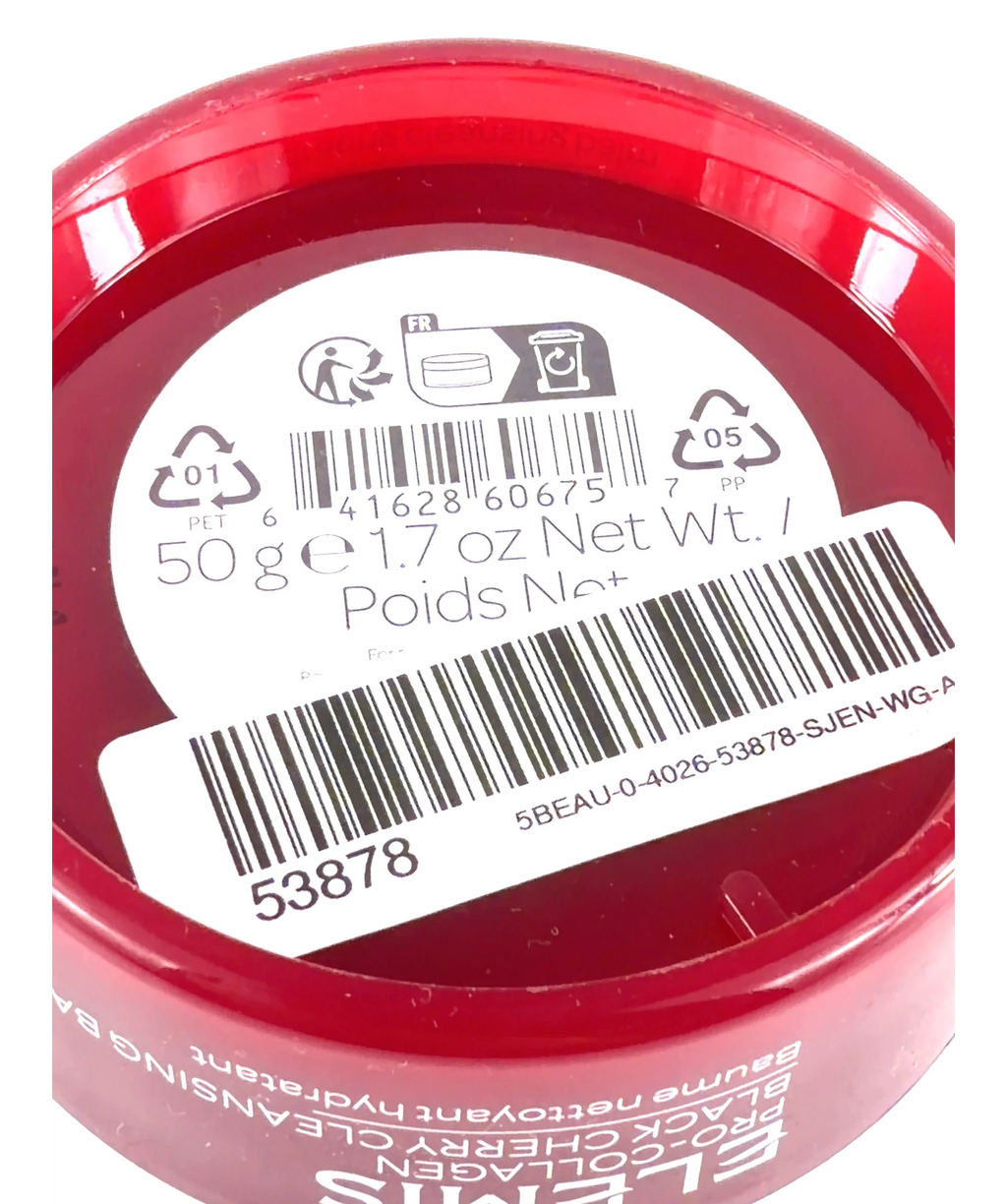 Elemis Pro-Collagen Black Cherry Cleansing Balm, size 50g — care label