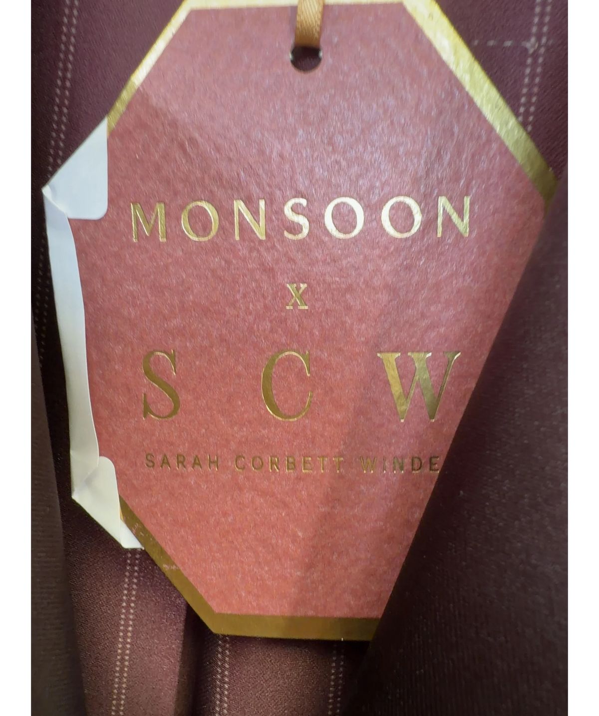 Monsoon Brown Satin Sequin Blazer, size UK 10 — detail