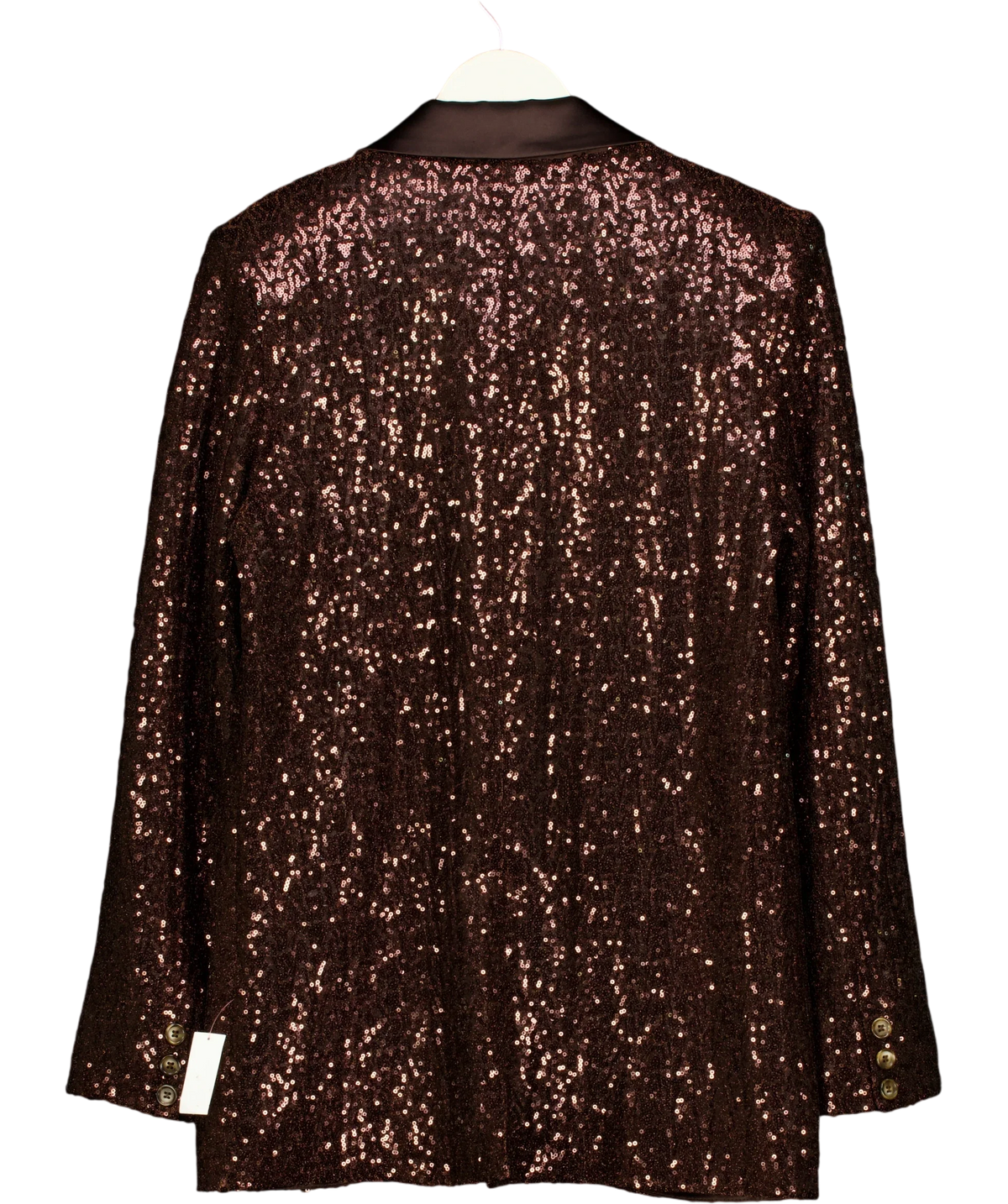 Monsoon Brown Satin Sequin Blazer, size UK 10 — back