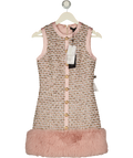 NADINE MERABI Pink Pinkcl Sparkle Tweed Gabi Dress UK 8