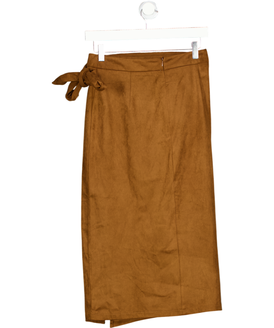 Commense Brown Suede Maxi Skirt UK XS