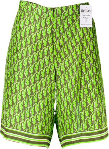 Dior Green Oblique Pixel Bermuda Shorts W30