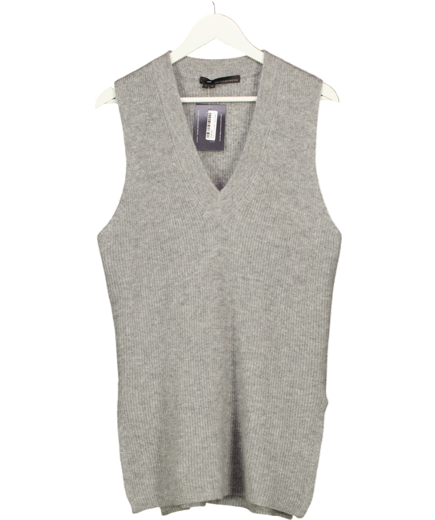 360CASHMERE Grey 100% Cashmere Oversize Longline Knit With Side Splits UK S