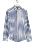 GANT Blue Regular Fit Striped Classic Poplin Shirt UK S