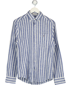 GANT Blue Regular Fit Striped Classic Poplin Shirt UK S