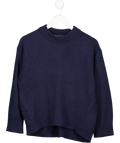 REISS Blue Elena Wool-cashmere Crew Neck Jumper In Navy UK XS