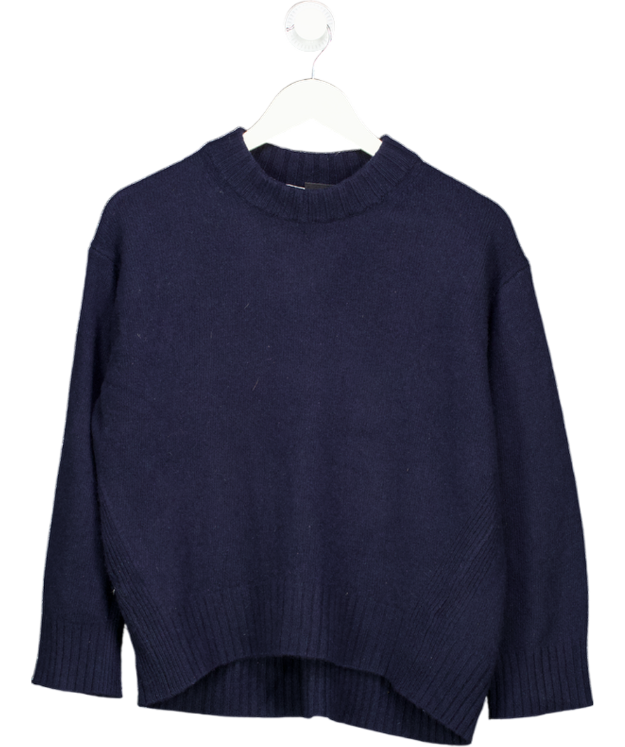 REISS Blue Elena Wool-cashmere Crew Neck Jumper In Navy UK XS