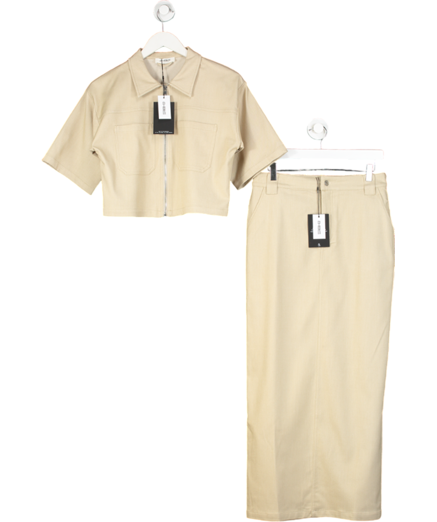 4th & Reckless Beige Miley Skirt And Shirt UK 10
