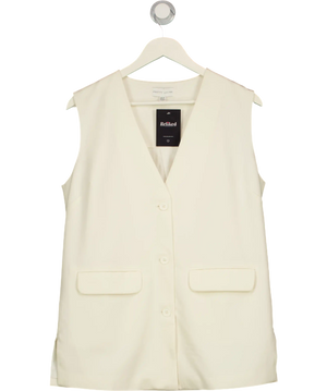 PRETTY LAVISH Cream Tailored Waistcoat Top UK 10
