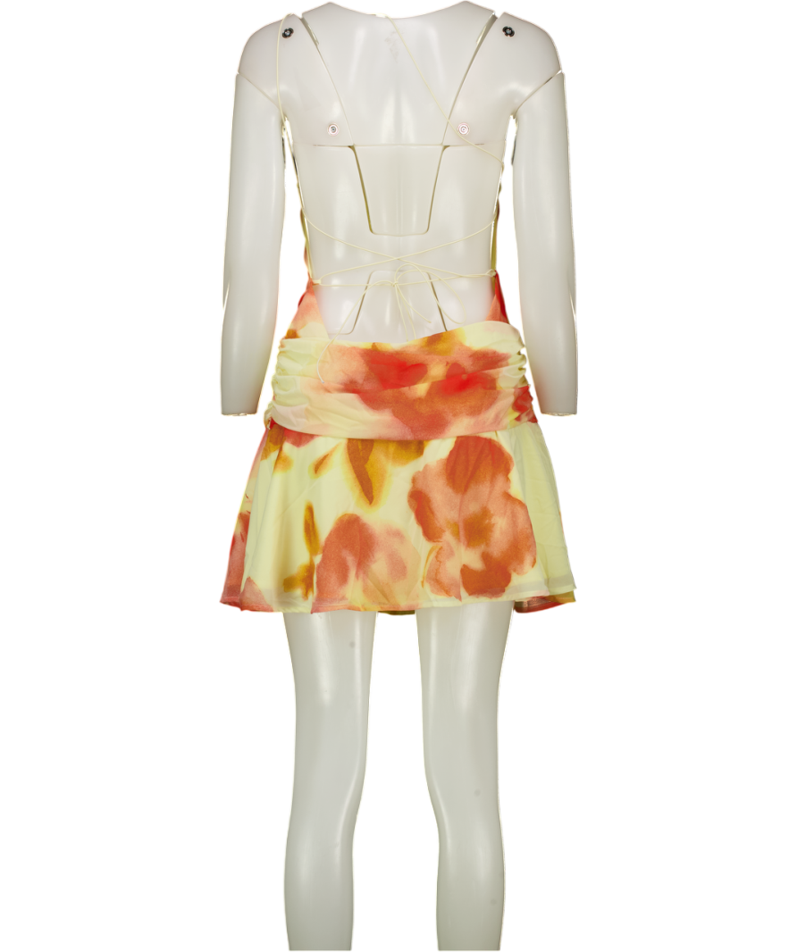 Peppermayo Yellow Meah Backless Mini Dress - Mimosa Blossom UK 10