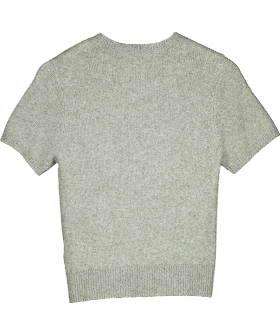 ABERCROMBIE & FITCH Grey Supersoft Wool Blend Knit Tee UK XS
