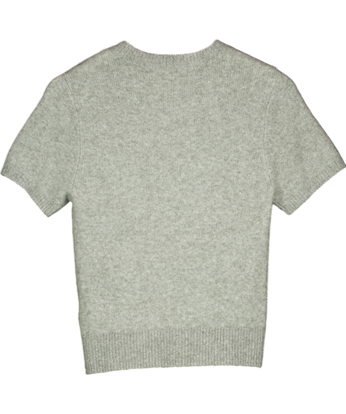ABERCROMBIE & FITCH Grey Supersoft Wool Blend Knit Tee UK XS
