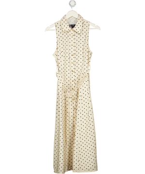 MANGO Cream Polka Dot Shirt Dress UK 8