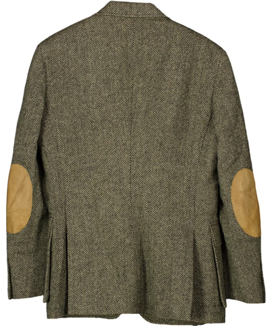 Polo Ralph Lauren Brown Wool Herringbone Tweed Blazer UK M