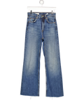 ZARA Blue Ropped High-waist Bell Bottom Jeans UK 6