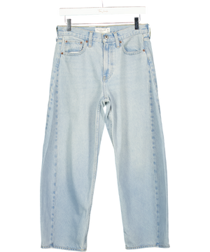 Abercrombie & Fitch Blue Mid Rise Barrel Jeans - Short W26