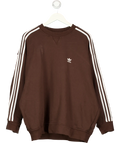 ADIDAS Originals Chocolate Brown 3-stripes Sweatshirt UK 16