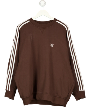 ADIDAS Originals Chocolate Brown 3-stripes Sweatshirt UK 16