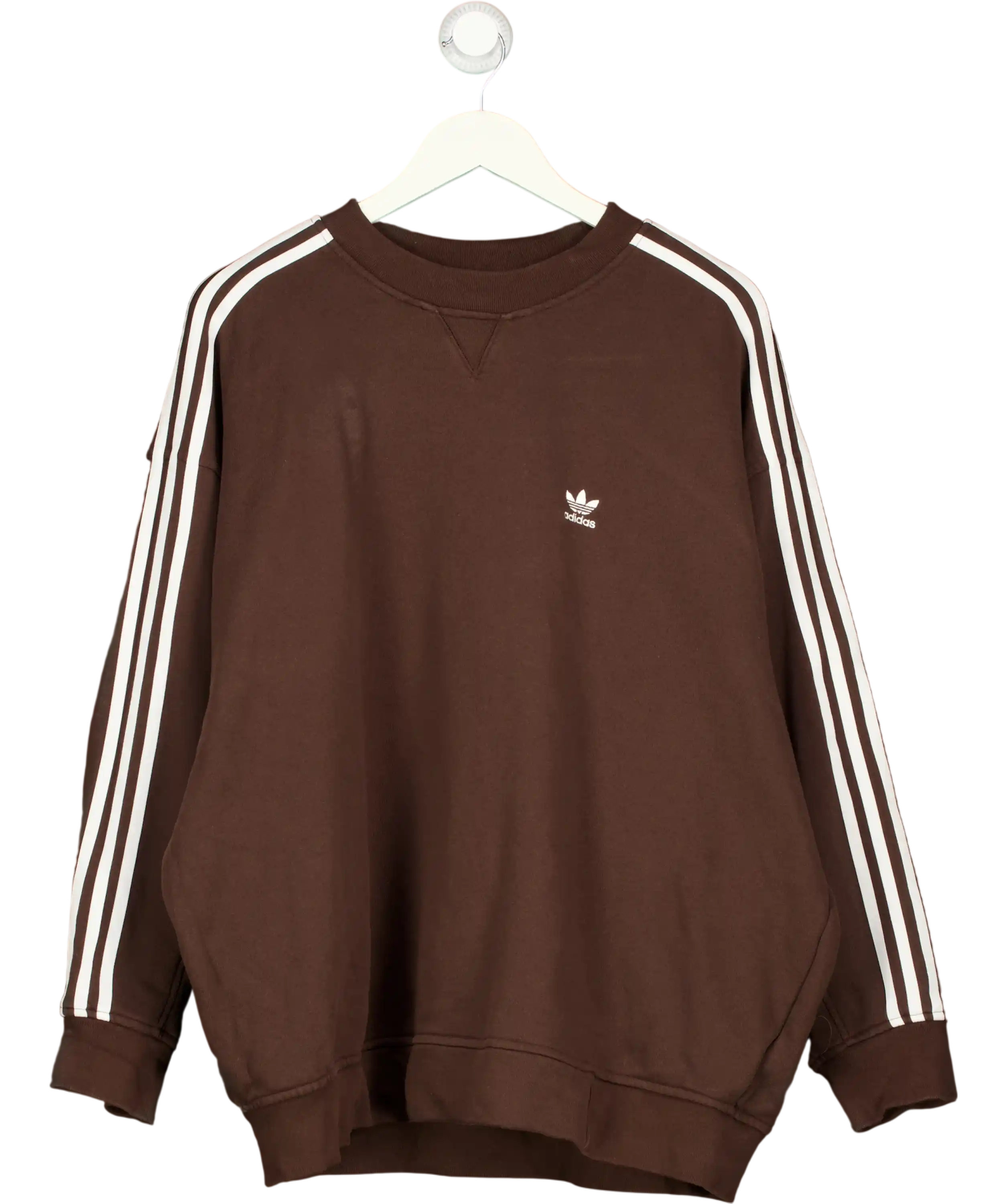 ADIDAS Originals Chocolate Brown 3-stripes Sweatshirt UK 16