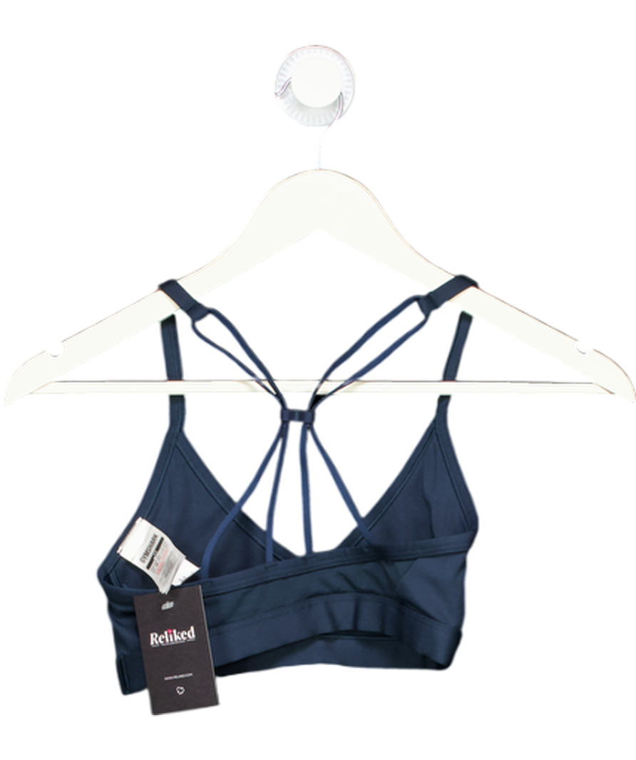 gymshark Blue High Gloss Minimal Sports Bra UK XS
