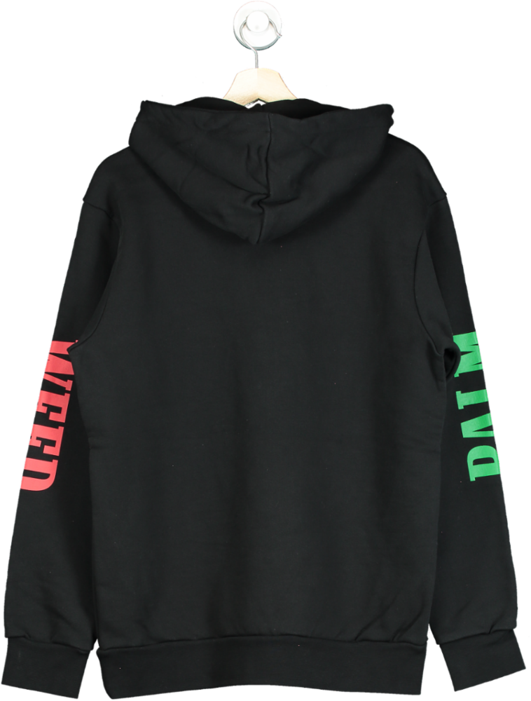 Palm Angels Black Money Weed Palm Hoodie UK S