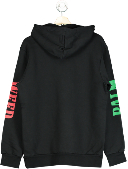 Palm Angels Black Money Weed Palm Hoodie UK S