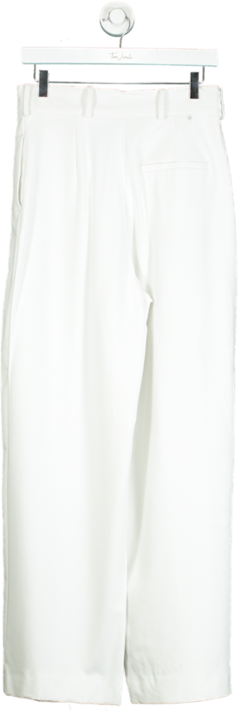 John Lewis White Pleated Wide Leg Trousers UK 10