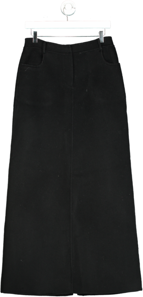 FRANKIE SHOP Malvo Long Wool Pencil Skirt - Black UK S