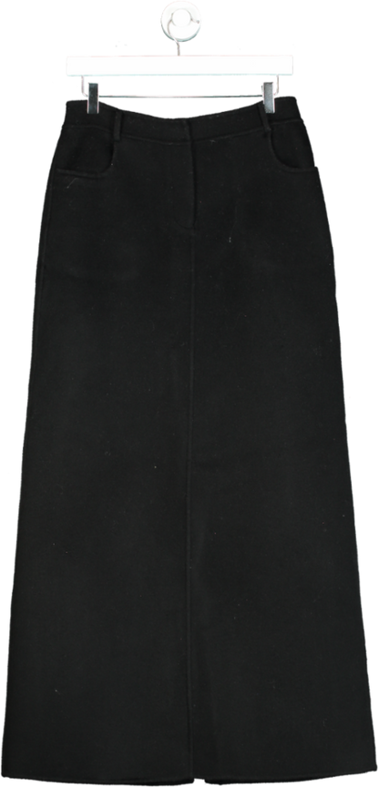 FRANKIE SHOP Malvo Long Wool Pencil Skirt - Black UK S