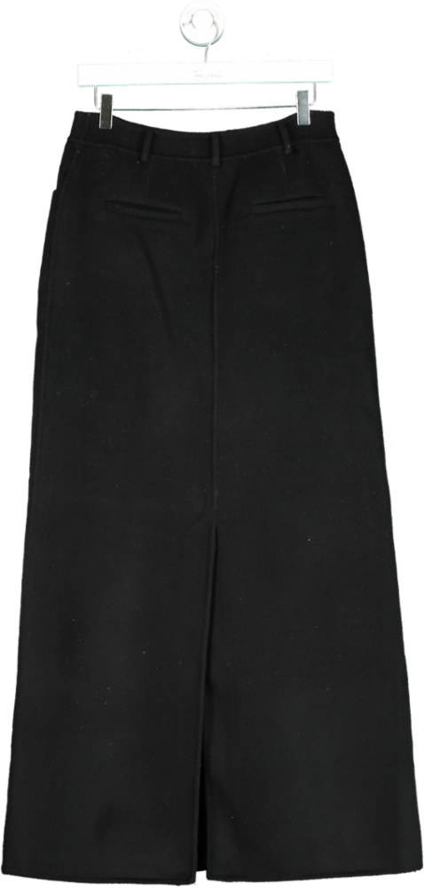 FRANKIE SHOP Malvo Long Wool Pencil Skirt - Black UK S