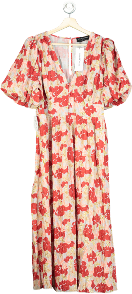 Little Mistress Red Floral Print Midaxi Dress UK 16