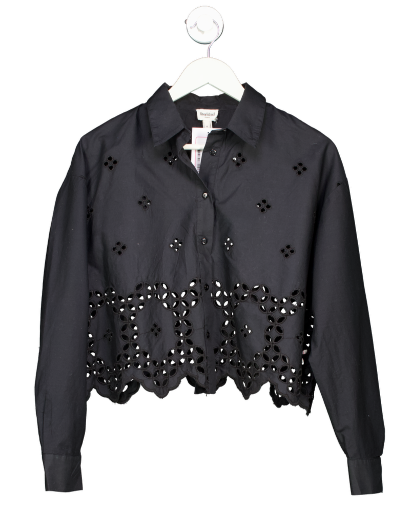 River Island Black Embroidered Shirt UK 6