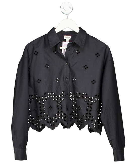 River Island Black Embroidered Shirt UK 6