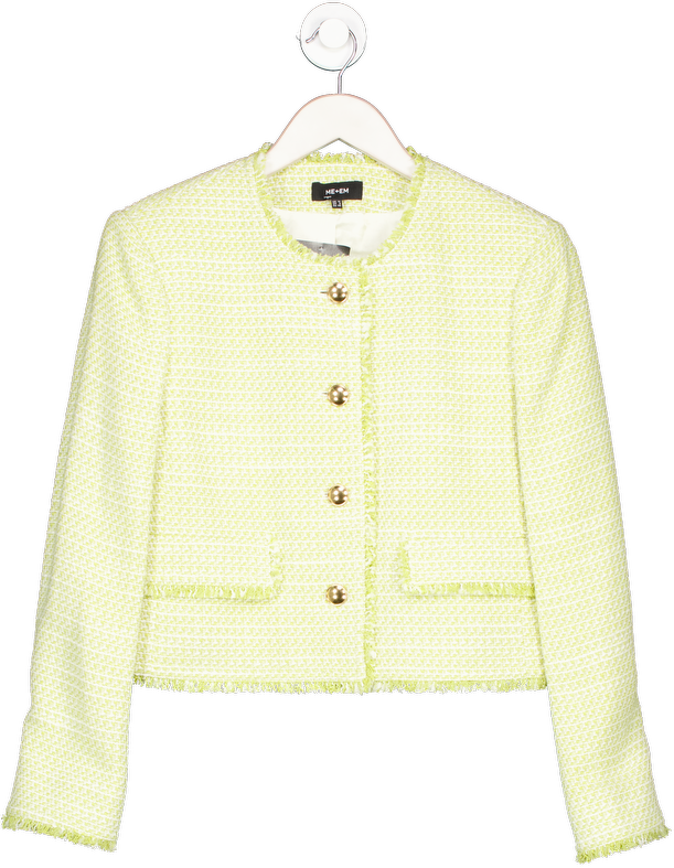 ME+EM Yellow Tweed Mid Length Jacket UK 12