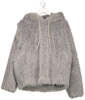 ZARA Srpls Grey Ltd. Edition Fluffy Faux Fur Hoodie UK L