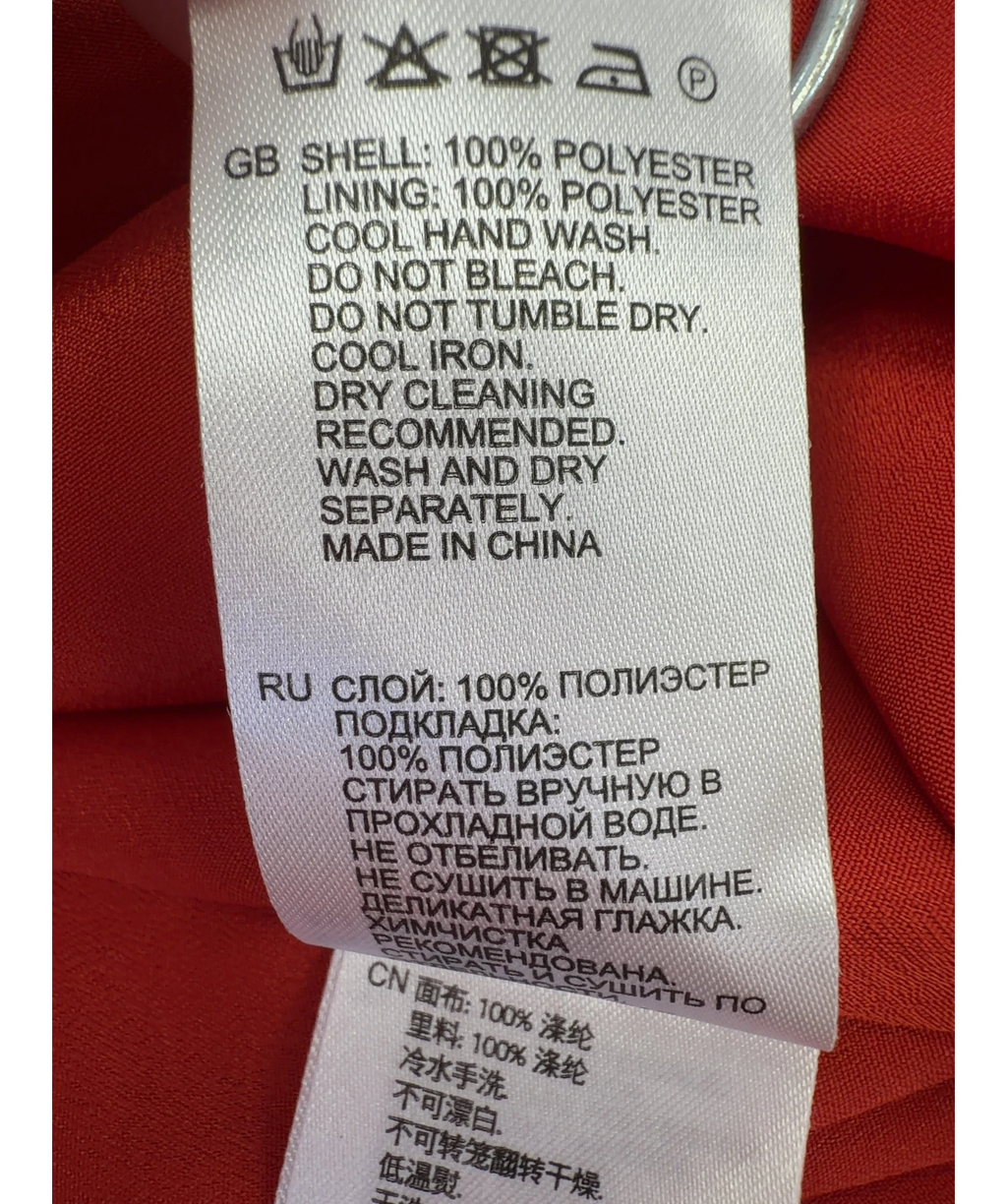 REISS Red Victoria Capped Sleeve Midi Dress, size UK 12 — label