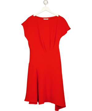 REISS Victoria Capped Sleeve Midi Dress Red UK 12
