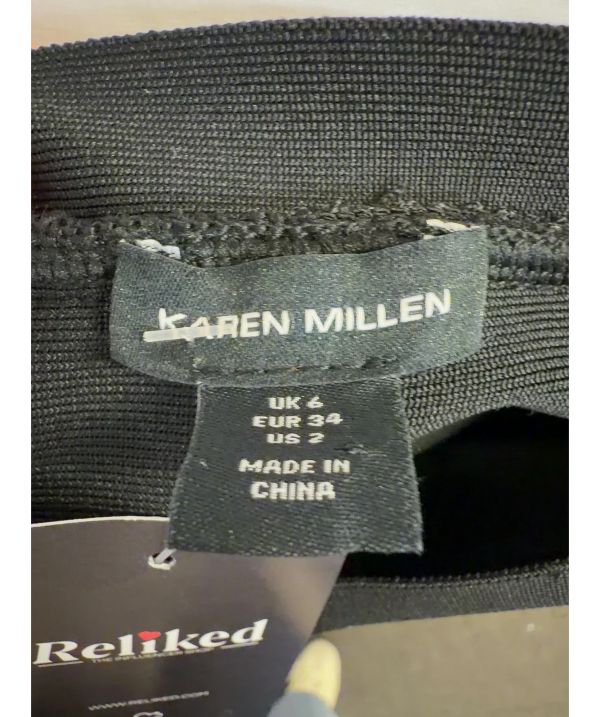 KAREN MILLEN Black Colour, size UK 6 — detail