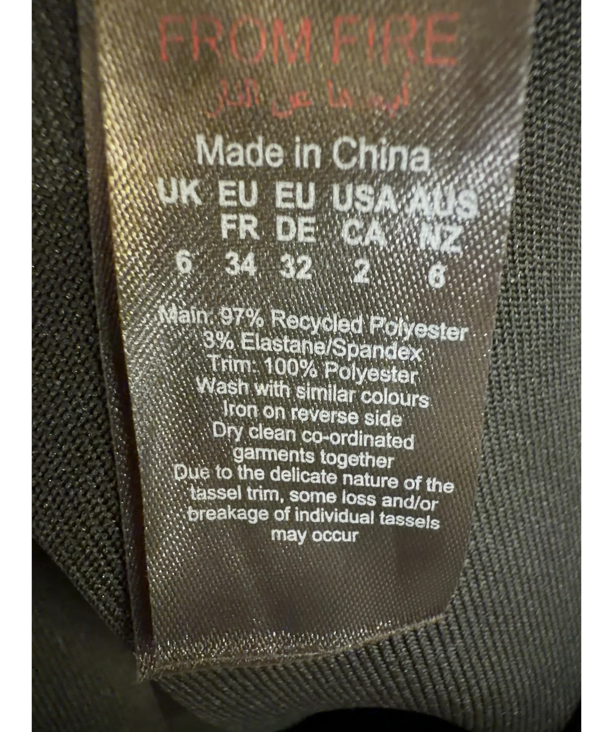 KAREN MILLEN Black Colour, size UK 6 — label