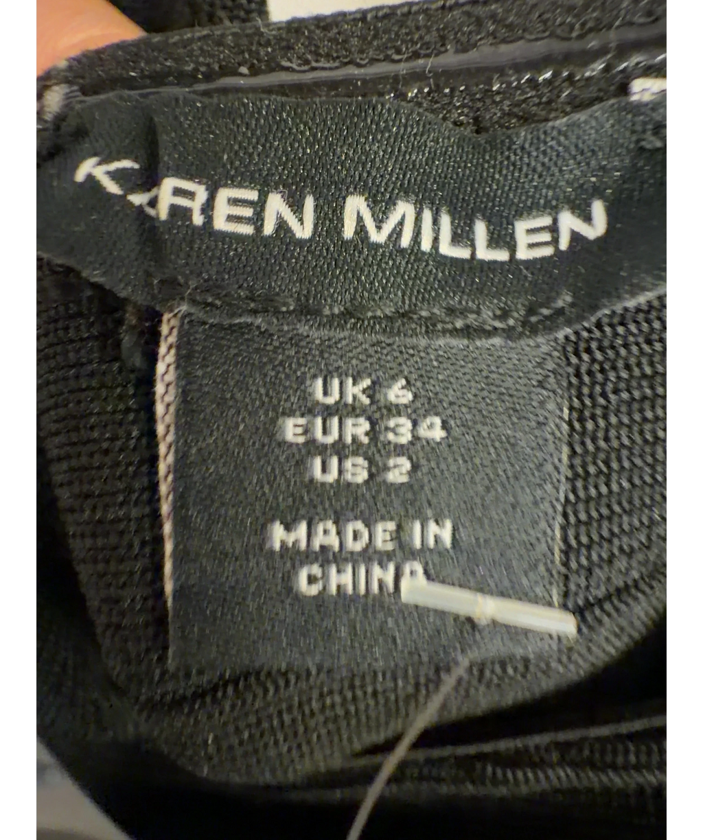 KAREN MILLEN Black Colour, size UK 6 — care label