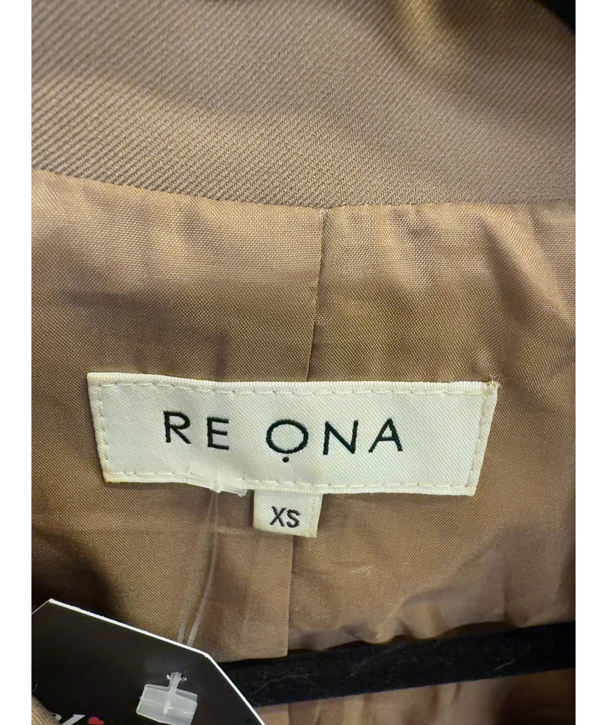 Re Ona camel Beige tailored blazer, size UK XS — detail
