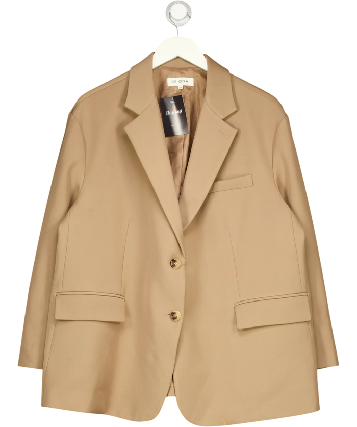 Re Ona Beige Tailored Blazer UK XS