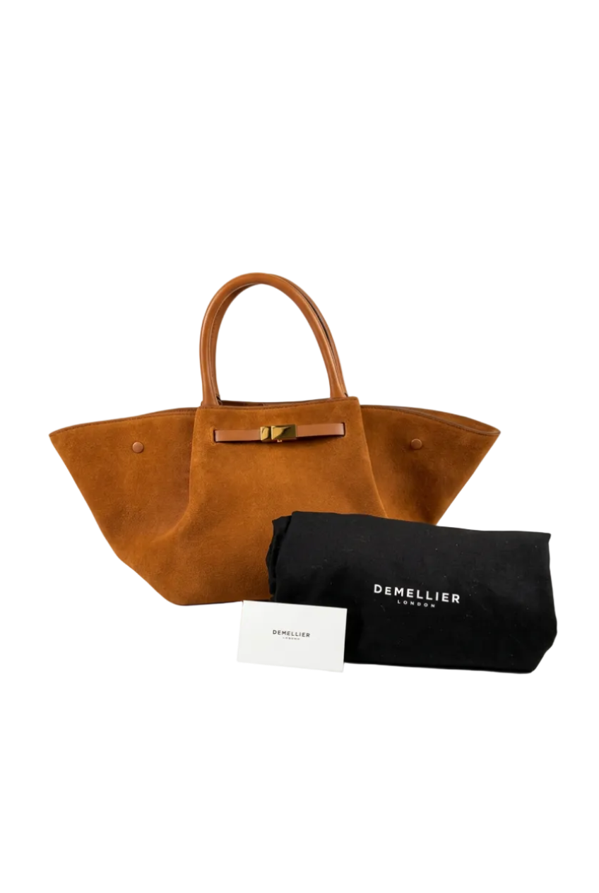 Demellier London Tan Suede Leather N81 MIDI NEW YORK Handbag