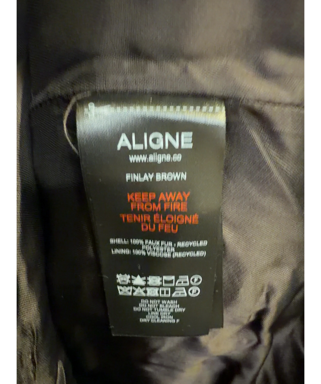 Aligne Brown Finlay Faux Fur Jacket, size UK 8 — label