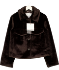 Aligne Brown Finlay Faux Fur Jacket, size UK 8 — front