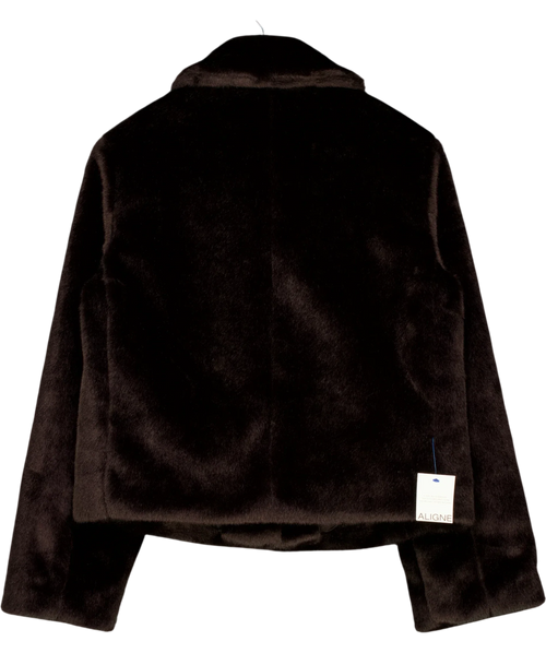 Aligne Brown Finlay Faux Fur Jacket, size UK 8 — back