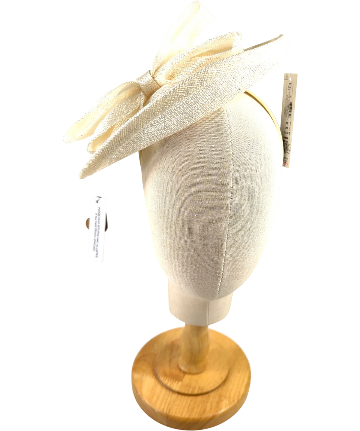 Accessorize Cream Structured Disc Bow Fascinator — front